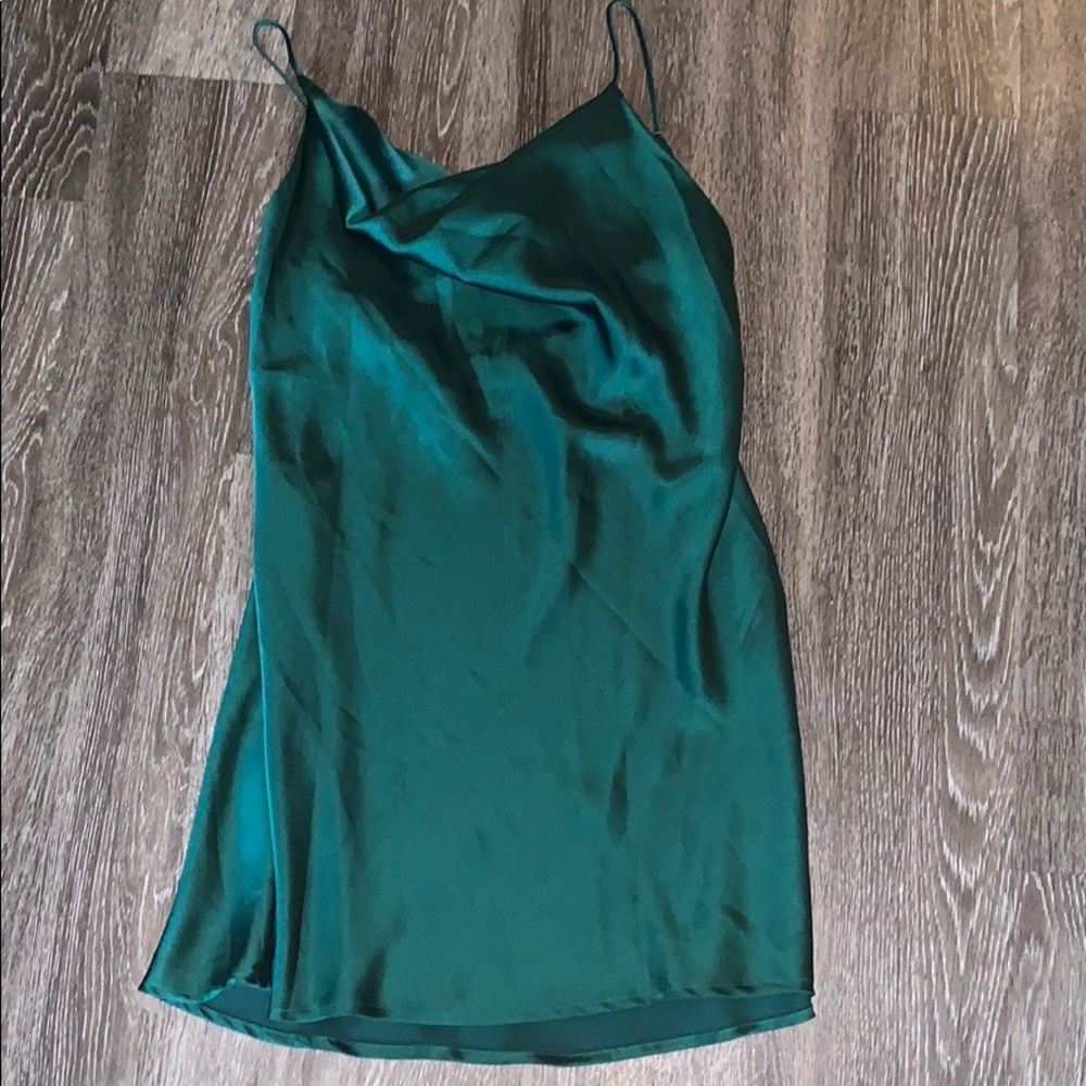 Princess Polly - Green silk slip dress